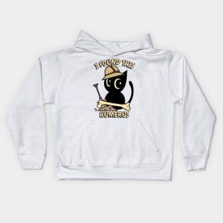 Funny cat is an archaeologist Kids Hoodie